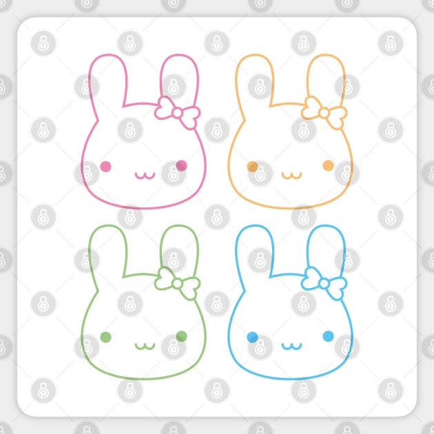 Kawaii Pastel Bunny Bows Sticker by marcelinesmith